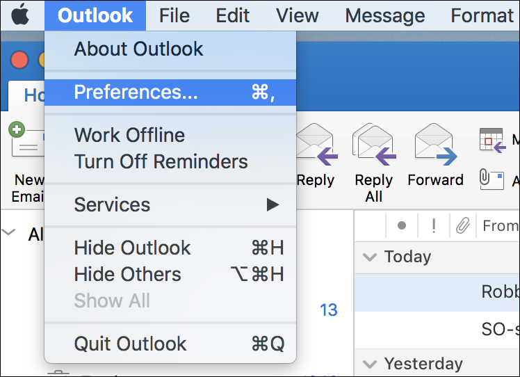 office 2016 for mac setting user name
